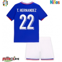 Camiseta Francia Theo Hernandez #22 Primera Equipación para niños Eurocopa 2024 manga corta (+ pantalones cortos)